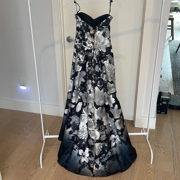 Alfred Sung Hi/Lo Floral Print Formal Dress  - 2 - Picture 4 of 7